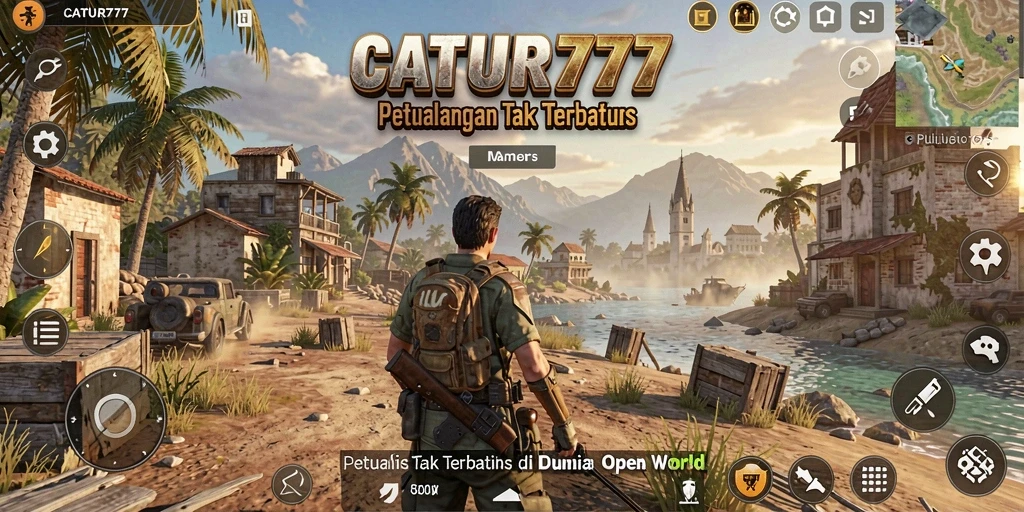 Tangkapan layar gameplay Open World dalam CATUR777 dengan eksplorasi yang mendalam.