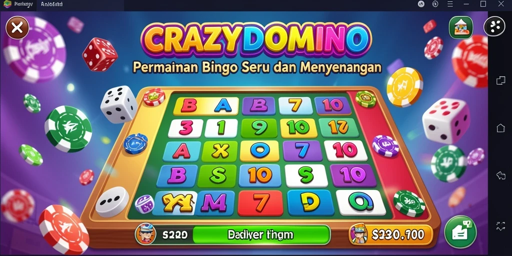 Screenshot gameplay Bingo di CRAZYDOMINO menunjukkan suasana permainan yang menyenangkan.