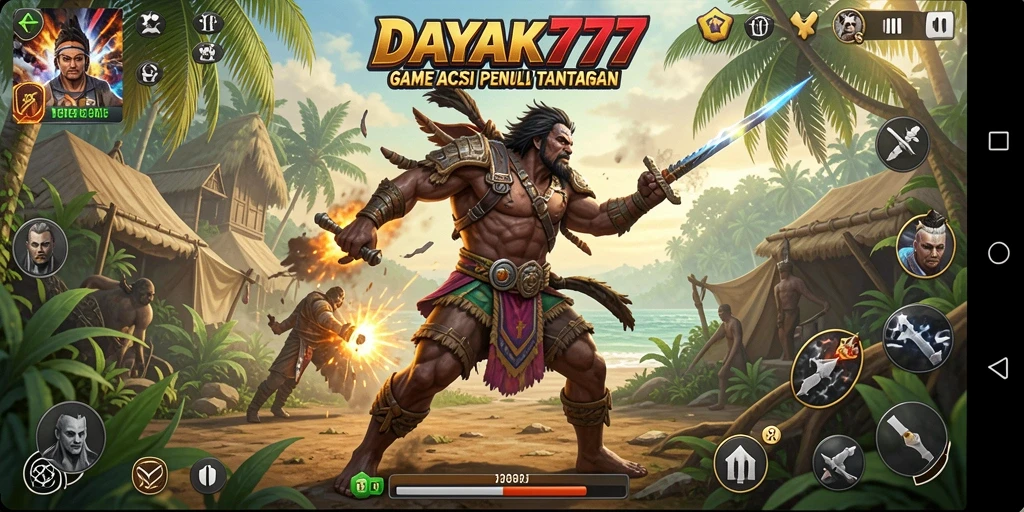 Tampilan gameplay yang intens dan mendebarkan dari DAYAK777.