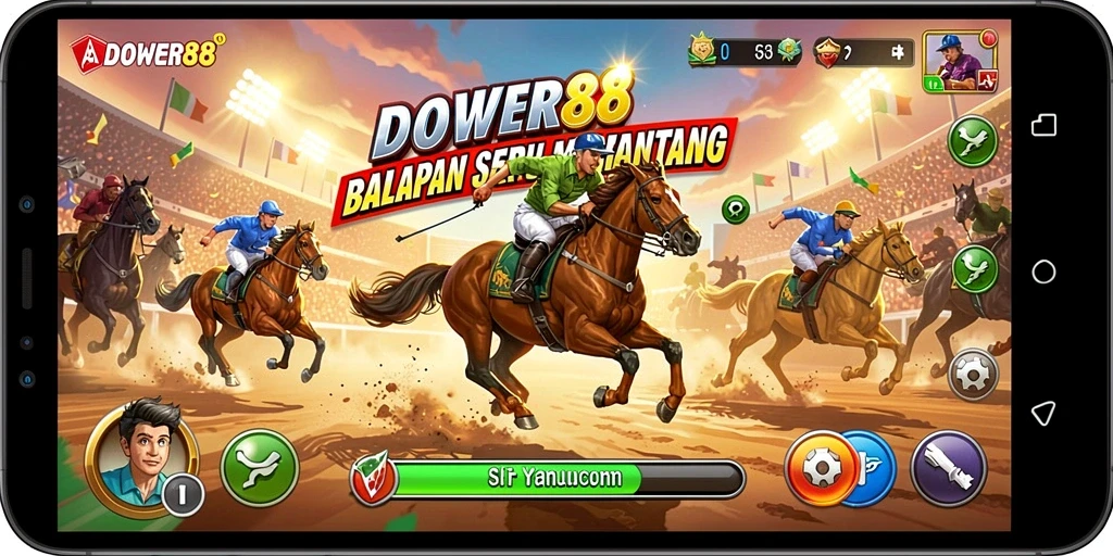 Gameplay balapan seru DOWER88 dengan grafik yang menawan.