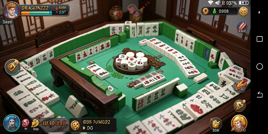 Screenshot gameplay seru DRAGON222 menampilkan momen penuh strategi Mahjong.