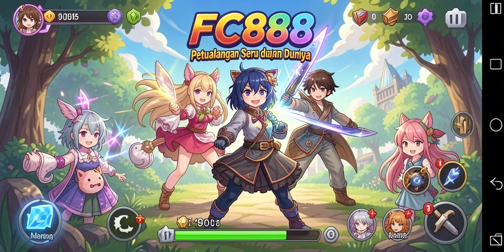 Gameplay seru FC888 dalam suasana anime yang keren.