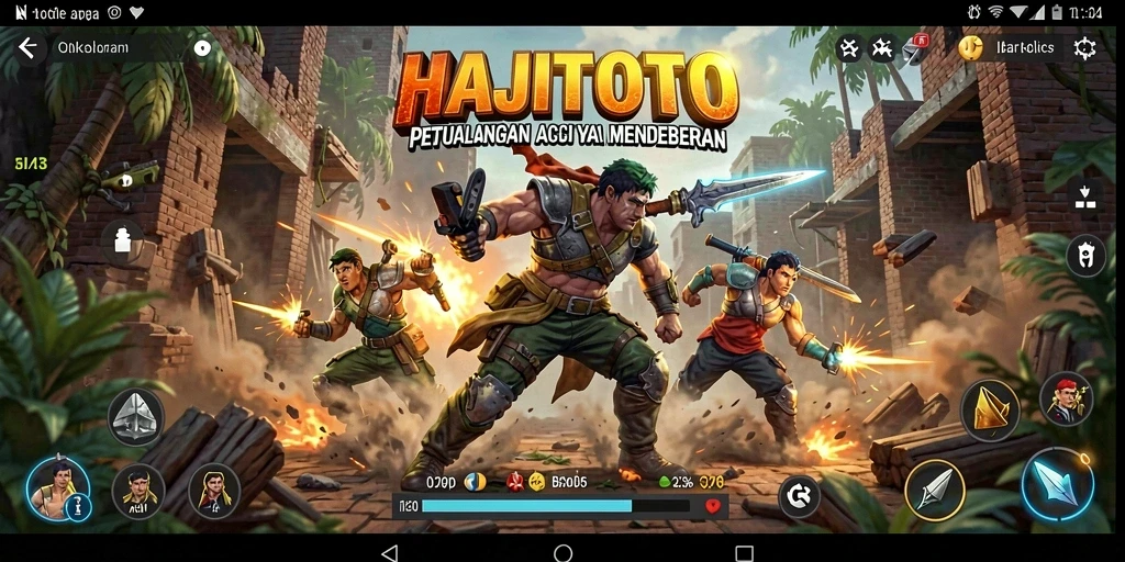 Tangkapan layar menampilkan aksi seru dalam permainan HAJITOTO.