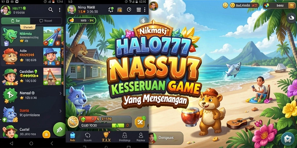 Tampilan gameplay menarik HALO777 yang seru dan penuh warna.