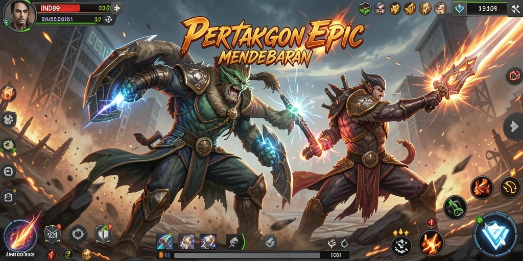 Gameplay <strong>IND89</strong> menampilkan pertarungan dinamis dan seru antar karakter.
