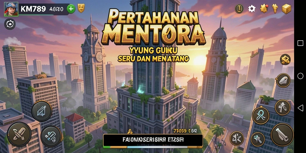 Tampilan gameplay Tower Defense yang menegangkan dan seru di KM789.