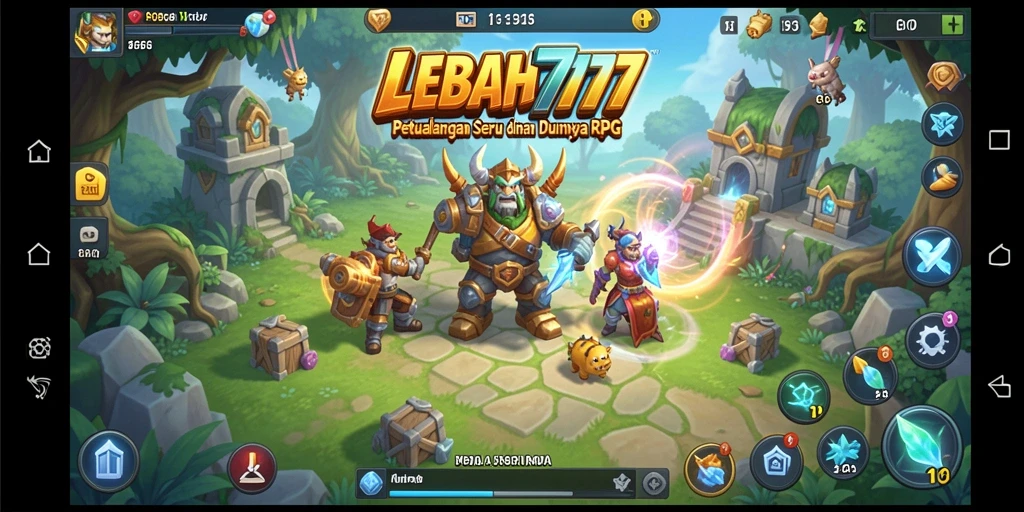 Tampilan seru dari gameplay RPG dalam LEBAH777.
