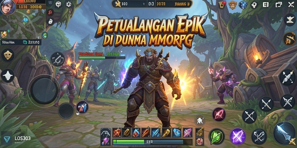Screenshot menunjukkan aksi epik dalam gameplay MMORPG yang menegangkan.