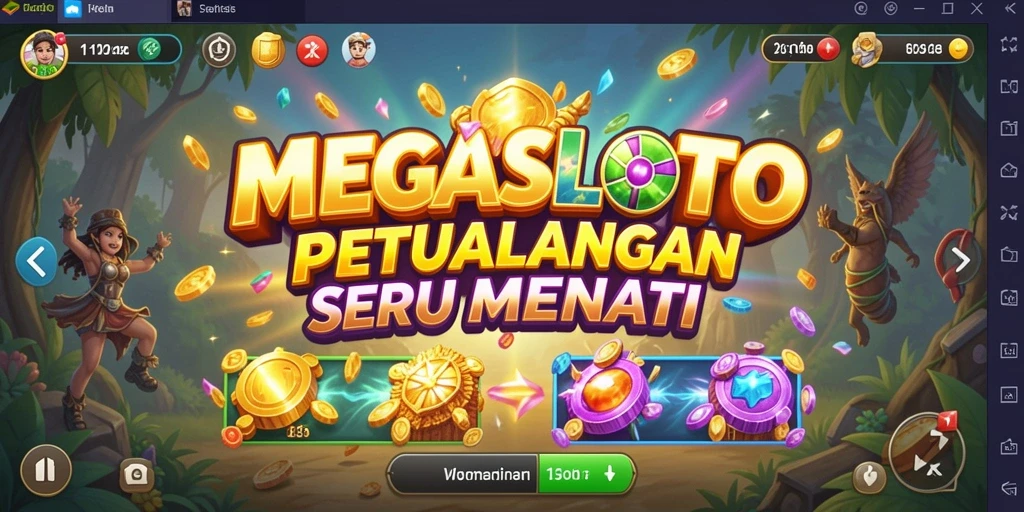Tampilan gameplay MEGASLOTO yang menakjubkan dan penuh aksi.