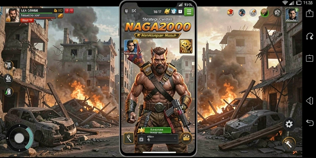 Gameplay strategis yang menegangkan dalam NAGA2000.
