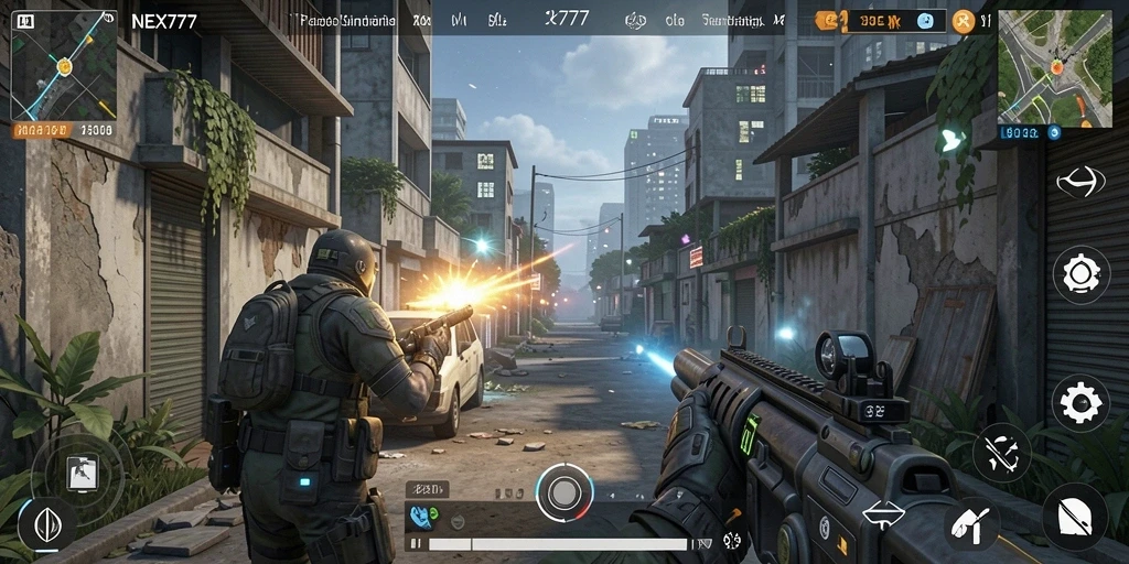 Tampilan gameplay <strong>NEX777</strong> yang menampilkan strategi dan manajemen sumber daya.