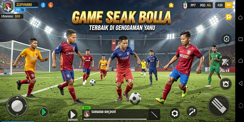 Tampilan gameplay intens dalam PP7 dengan aksi sepak bola yang menegangkan.