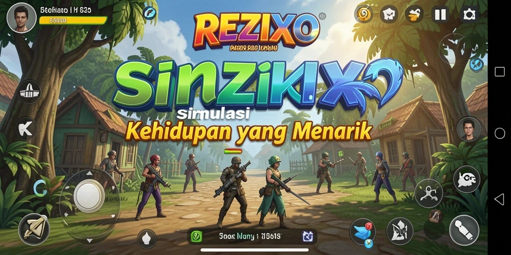 Screenshot gameplay REZIXO yang menampilkan interaksi karakter.