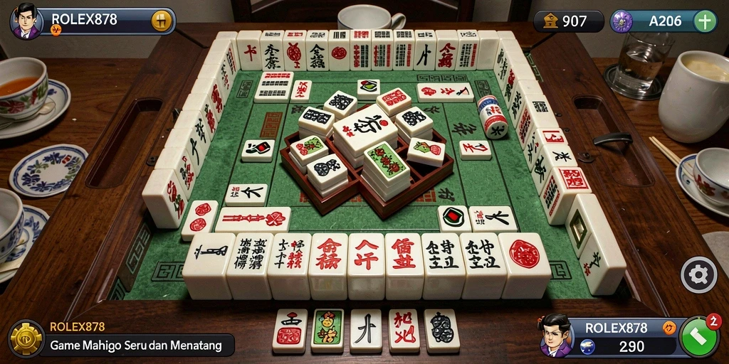 Screenshot gameplay ROLEX878 menampilkan keseruan permainan Mahjong.