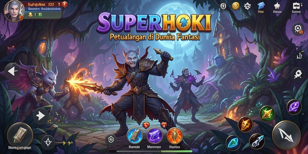 Gameplay SUPERHOKI yang menarik dan penuh tantangan.