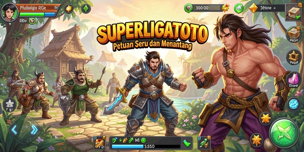 Gameplay menarik dalam SUPERLIGATOTO yang menunjukkan pertarungan epik.