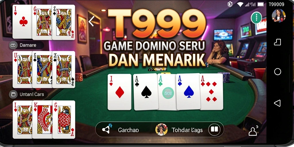 Tampilan gameplay seru game Domino T9999 yang menantang.
