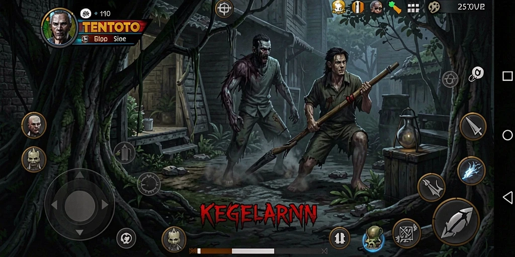 Screenshot menampilkan suasana gameplay yang mencekam dari TENTOTO.