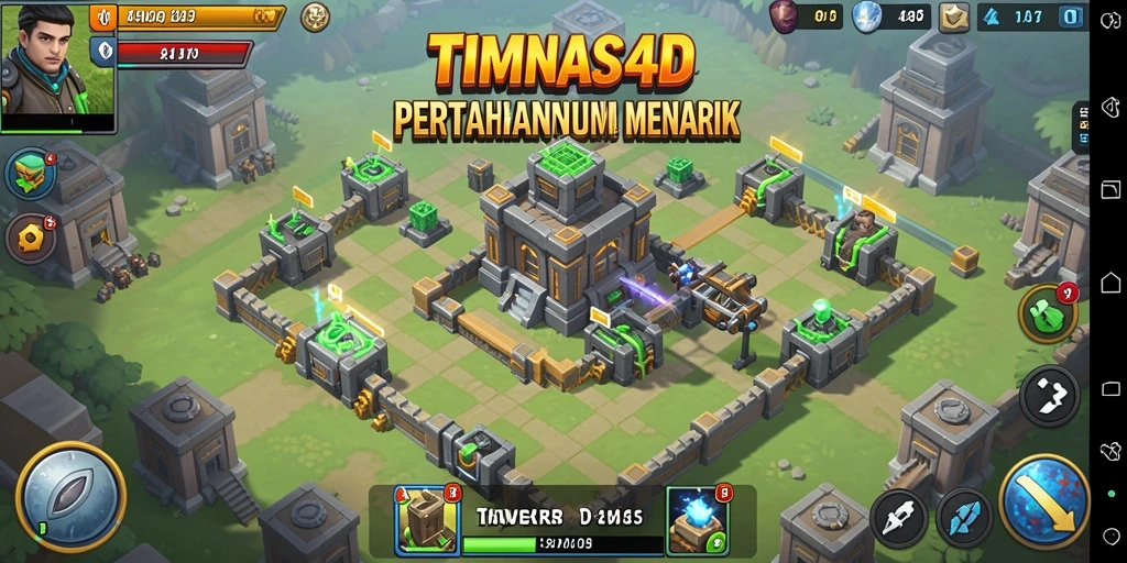 Screenshot gameplay <strong>TIMNAS4D</strong> menampilkan strategi Tower Defense yang mendebarkan.
