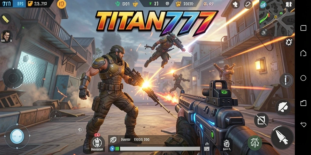 Tampilan gameplay menegangkan di TITAN777 dengan aksi yang tak terduga.
