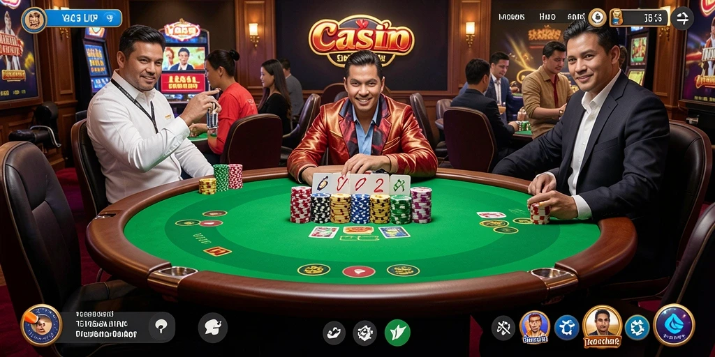 Tampilan gameplay Live Casino yang mendebarkan di VC55.