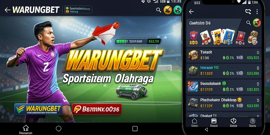 Tampilan antarmuka aplikasi WARUNGBET yang menarik dan interaktif.