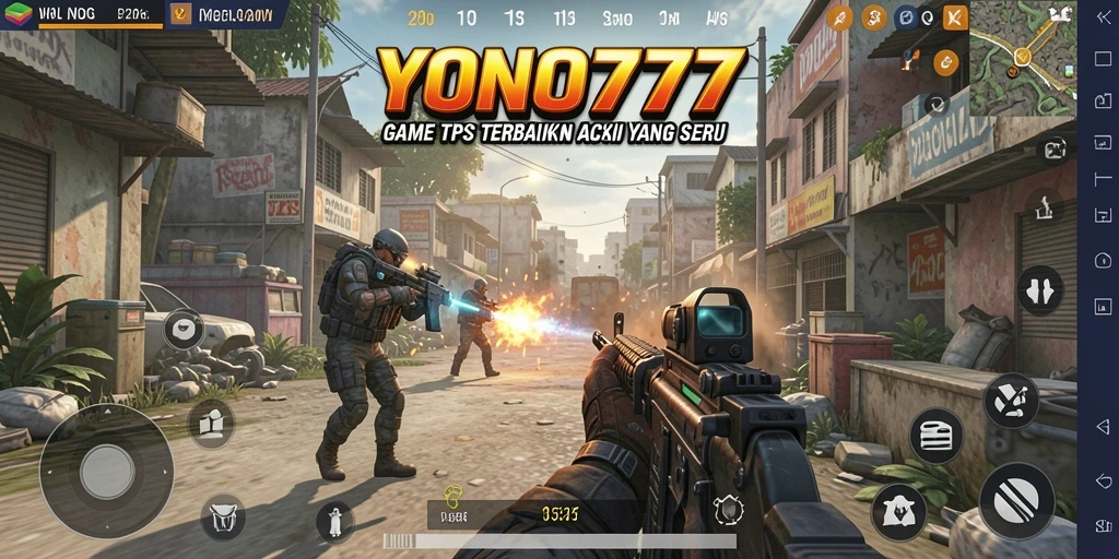 Screenshot tampilan gameplay seru YONO777 yang menampilkan aksi TPS.