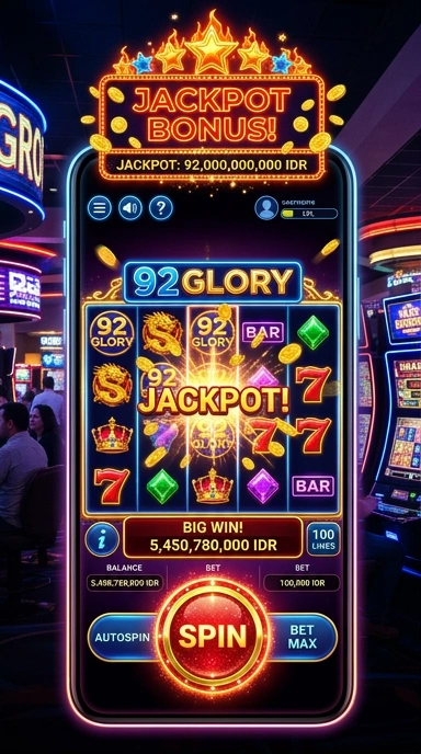 Screenshot antarmuka pengguna 92glory yang intuitif.